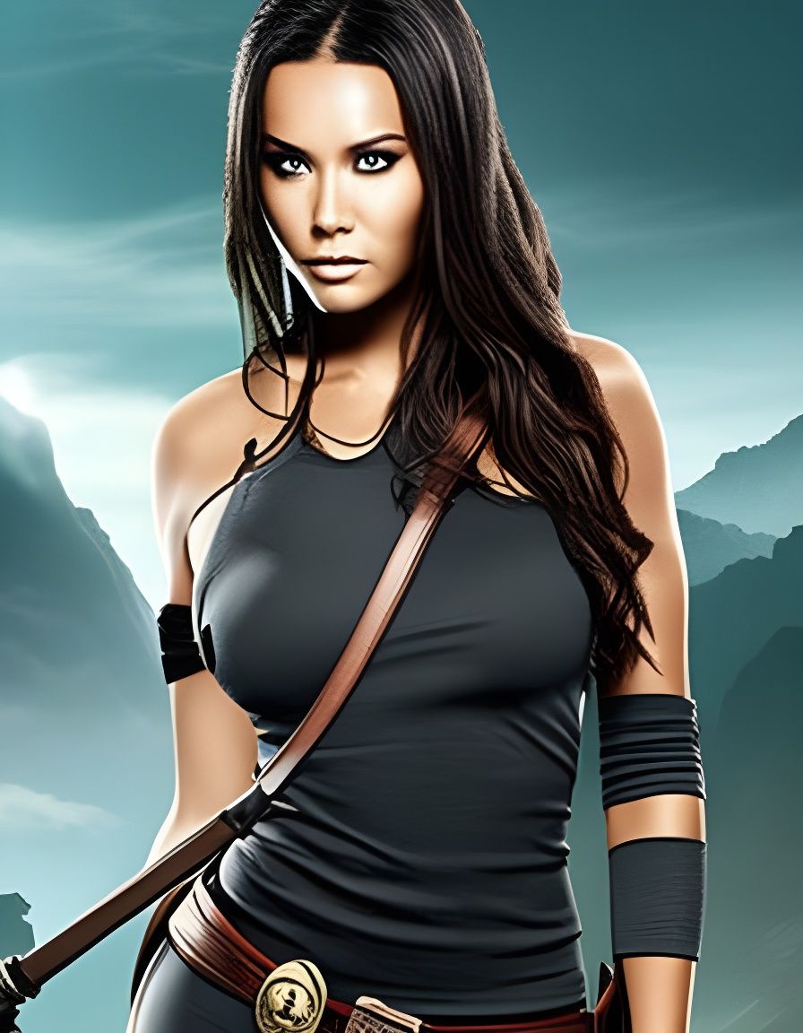 Lara Croft from the Tomb Raider in the lost island
