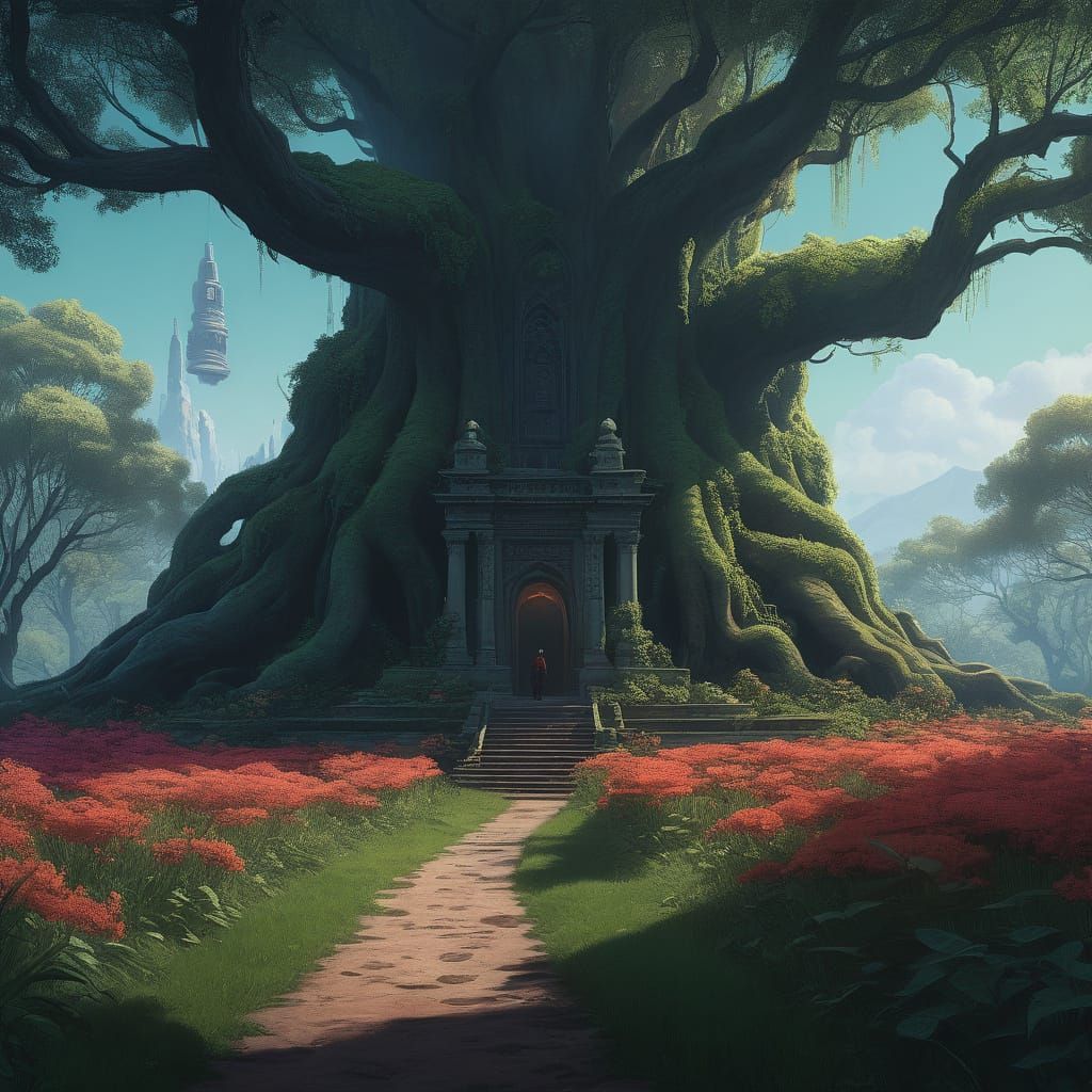 Mystical Library of Ancient Tomes