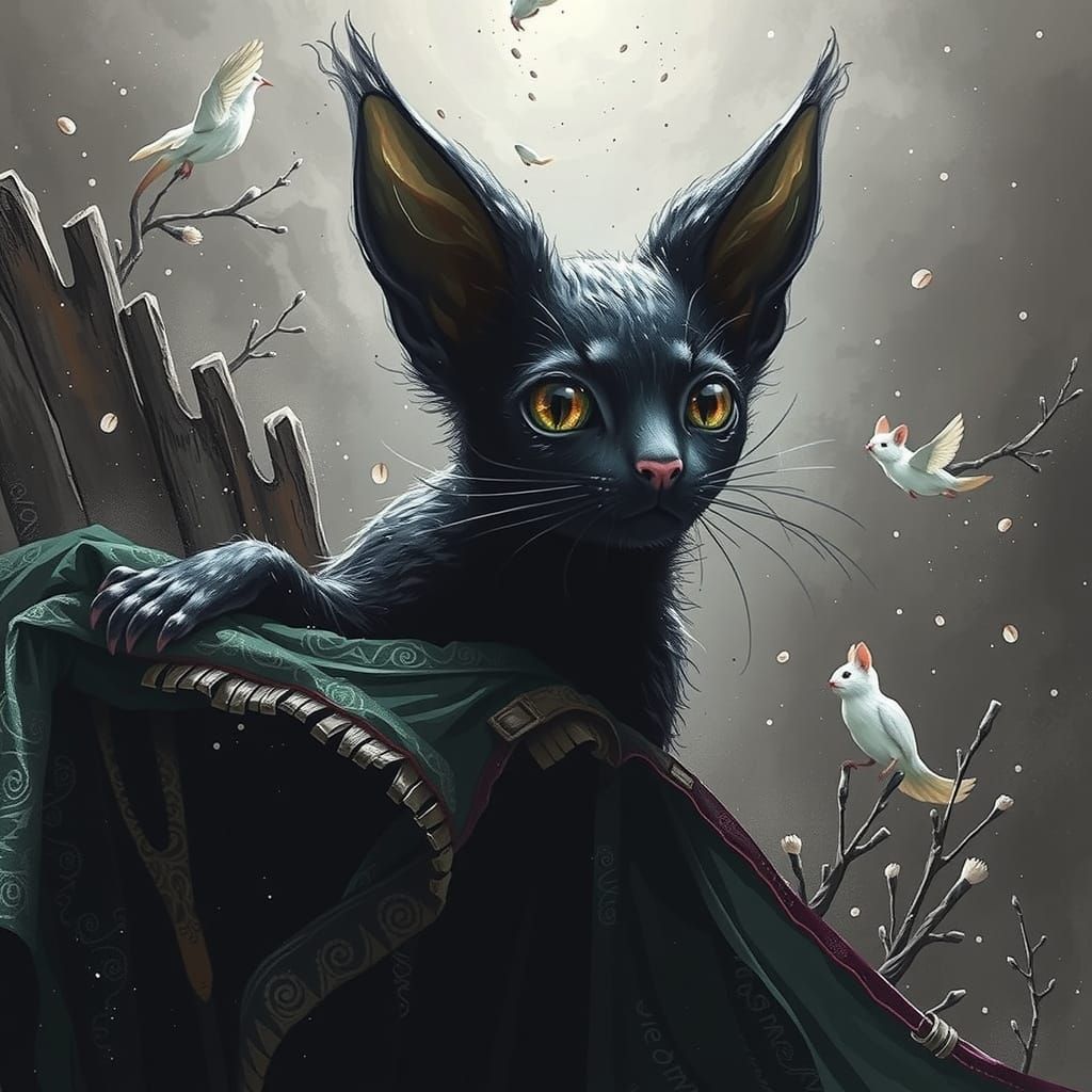 Chimeric Feline Rodent in Vivid Realistic Colors