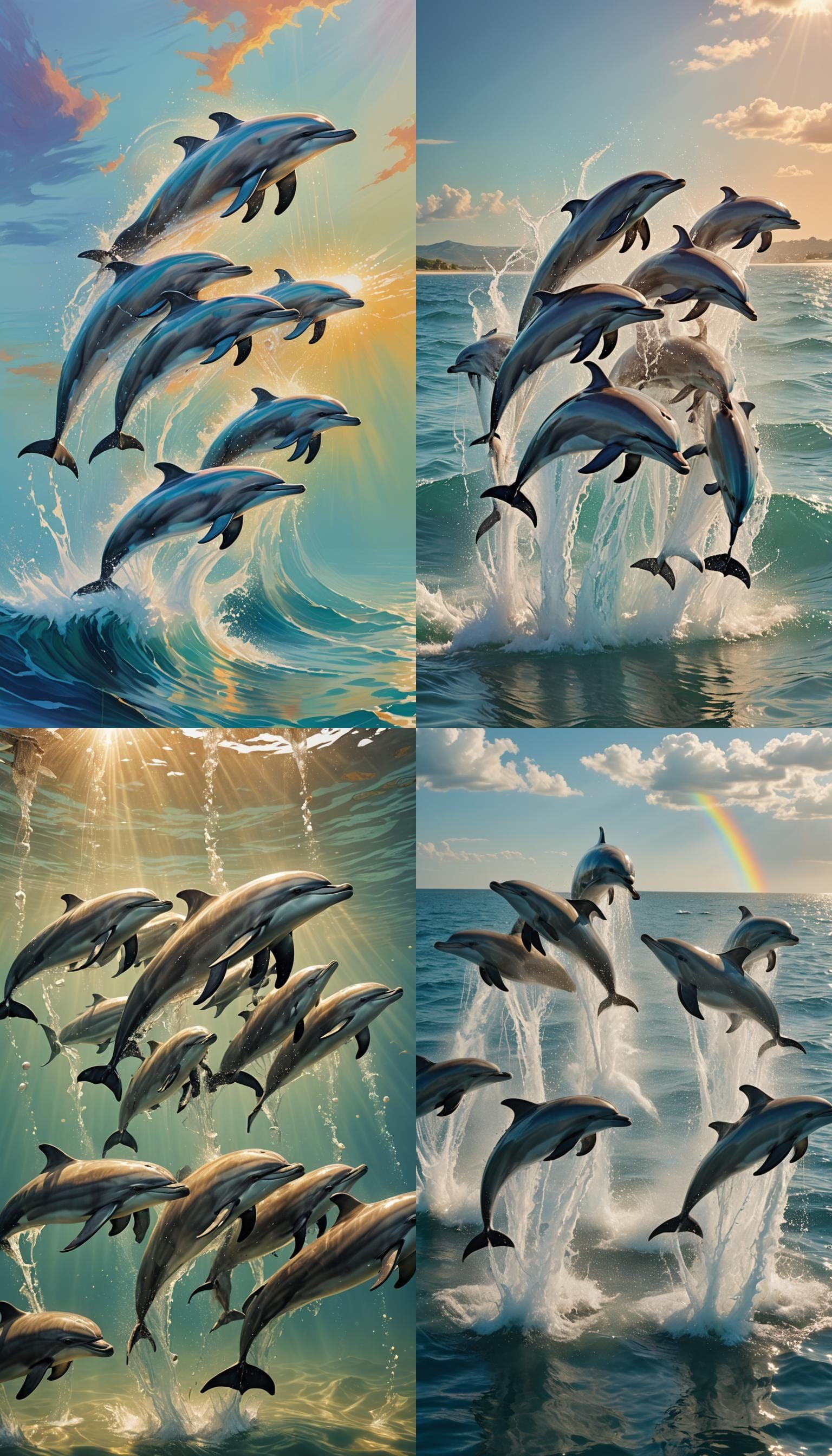 Synchronized Dolphins Leap in Stunning Display