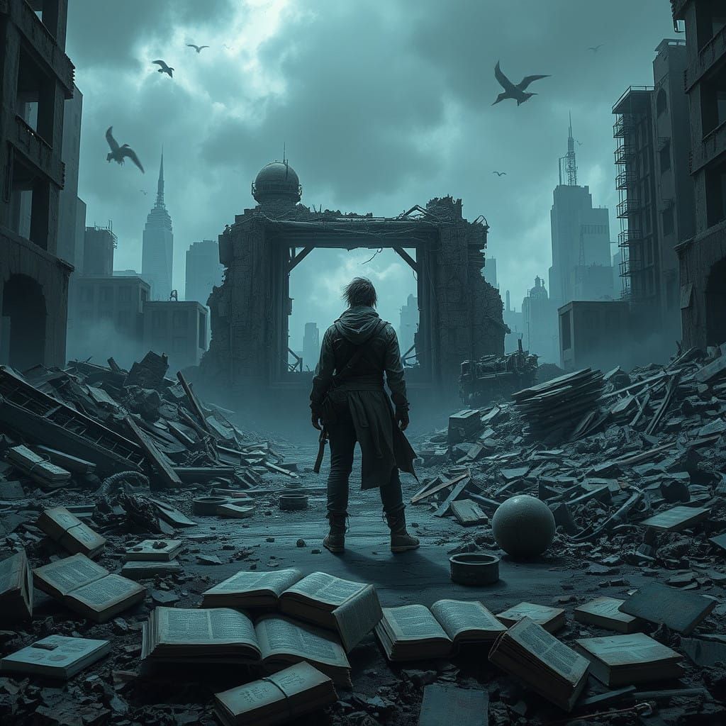 Last Time I Was Here, Post-Apocalyptic Cityscape in Desolate...