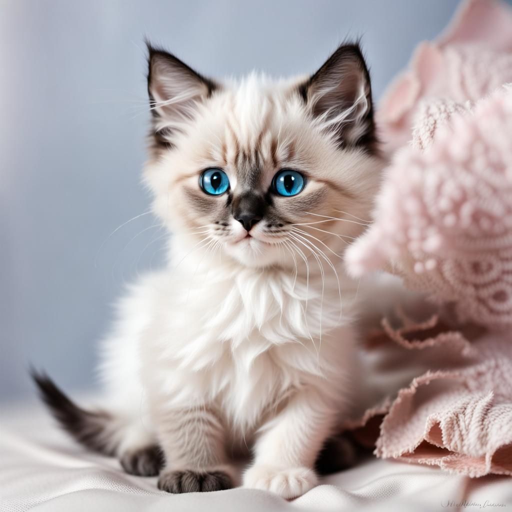 Cute Ragdoll Kitten Generated by AI