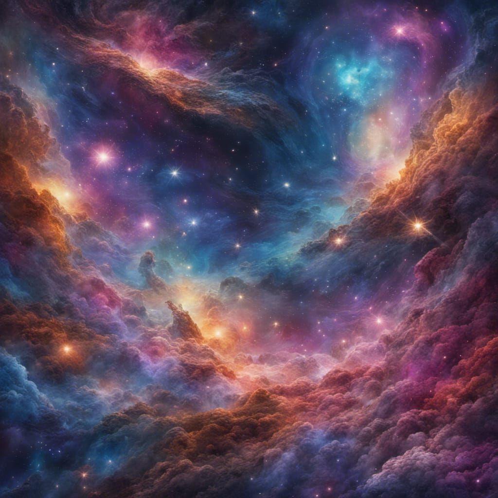 Vibrant Cosmic Dreamscape with Nebulae and Galaxies
