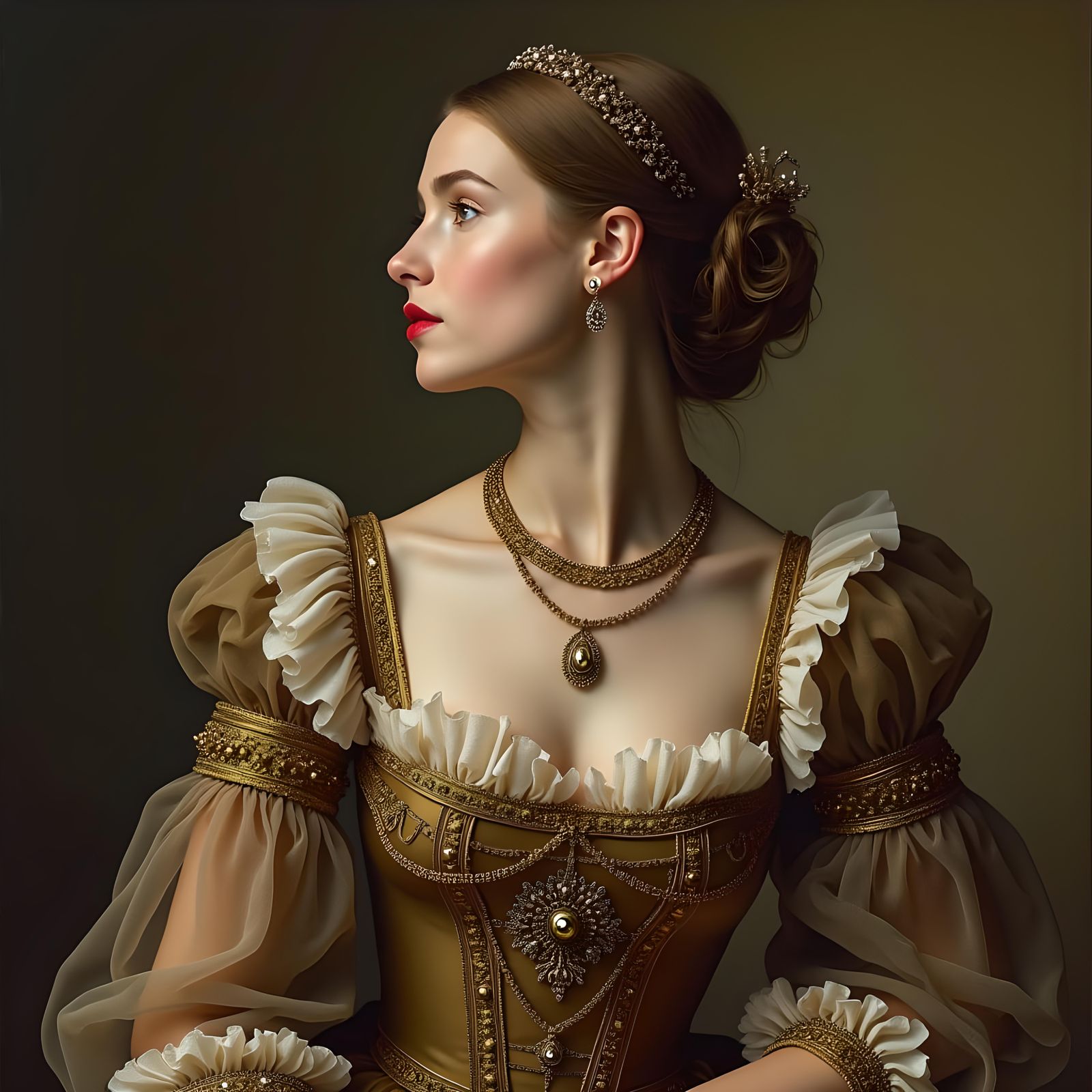 Elegant Lady Portrait in DaVinci Style