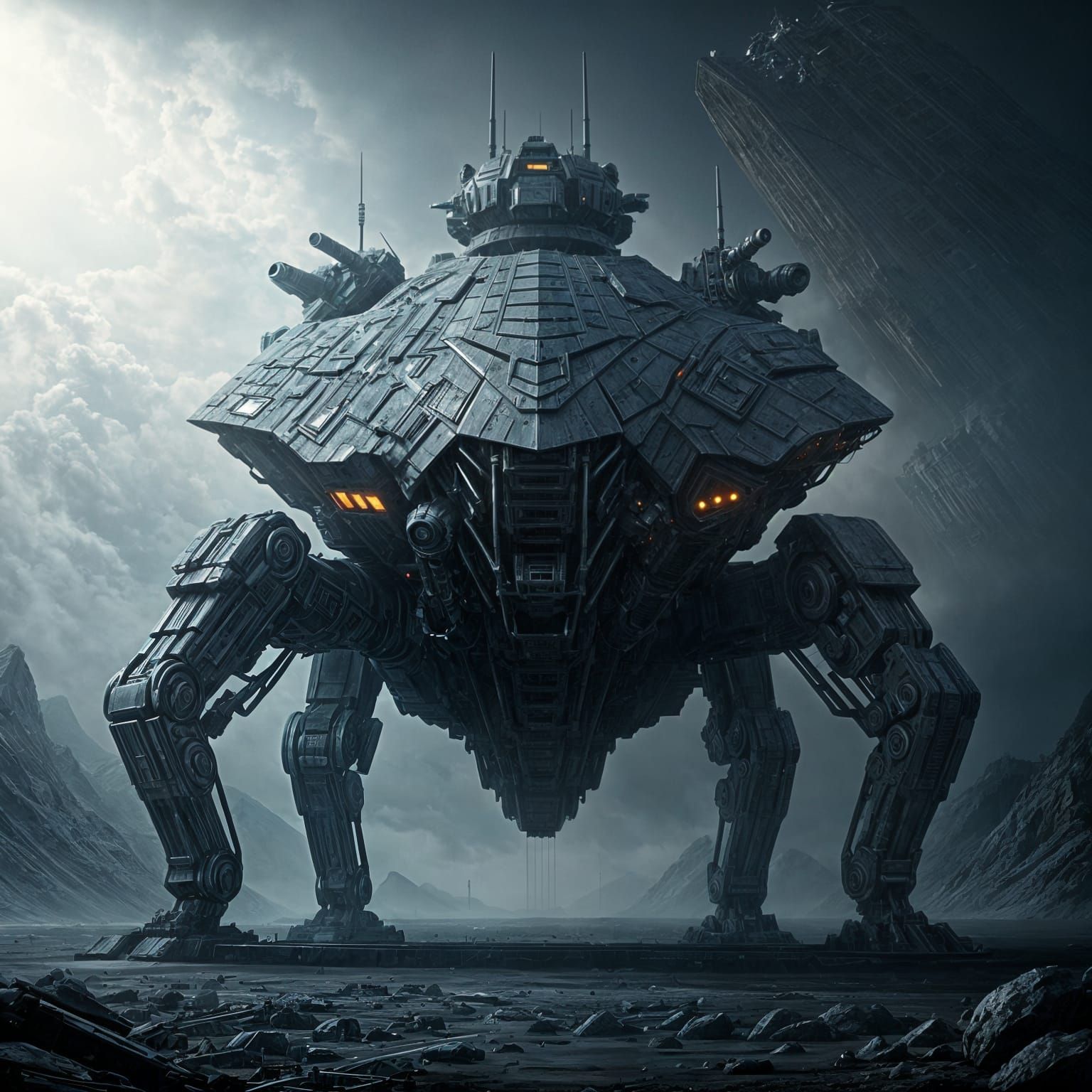 Cyberpunk Colossus Engages Ancient Beast in Battle