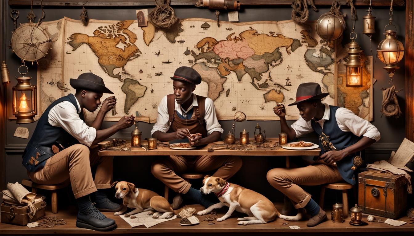 Haitian Migrants on Wall Street in American Folk Art