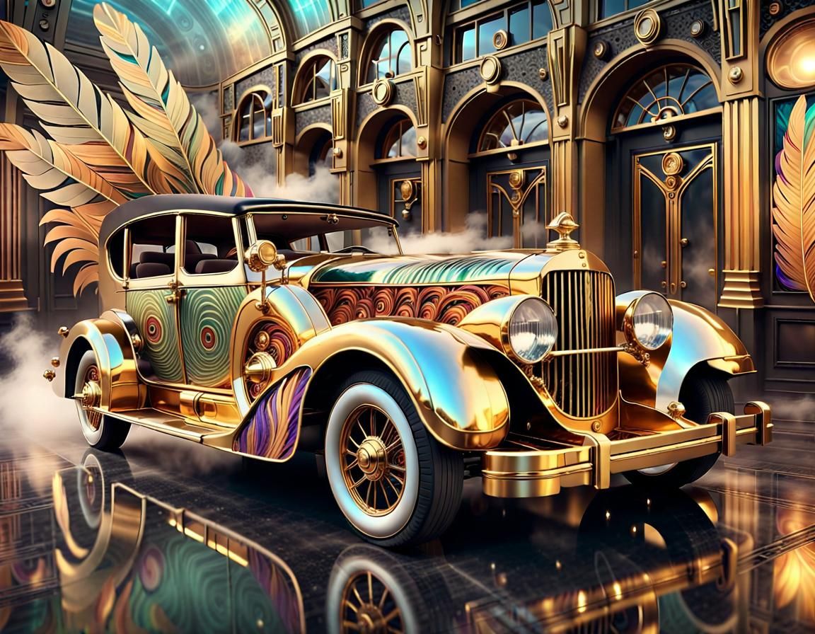 Art Deco Of A Old Car