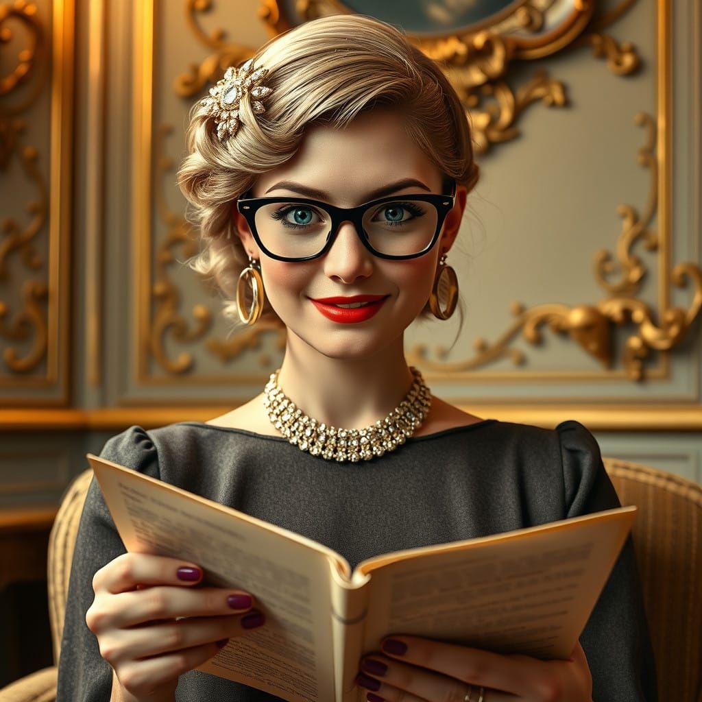 Elegant Woman in Luxurious Renaissance Setting with Orologic...