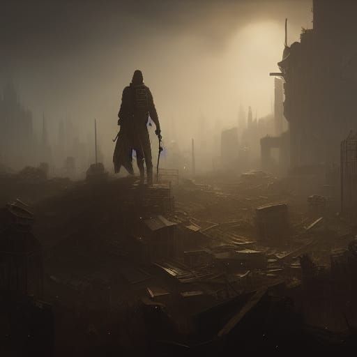 Dark Fantasy Post-Apocalyptic Landscape in 8K