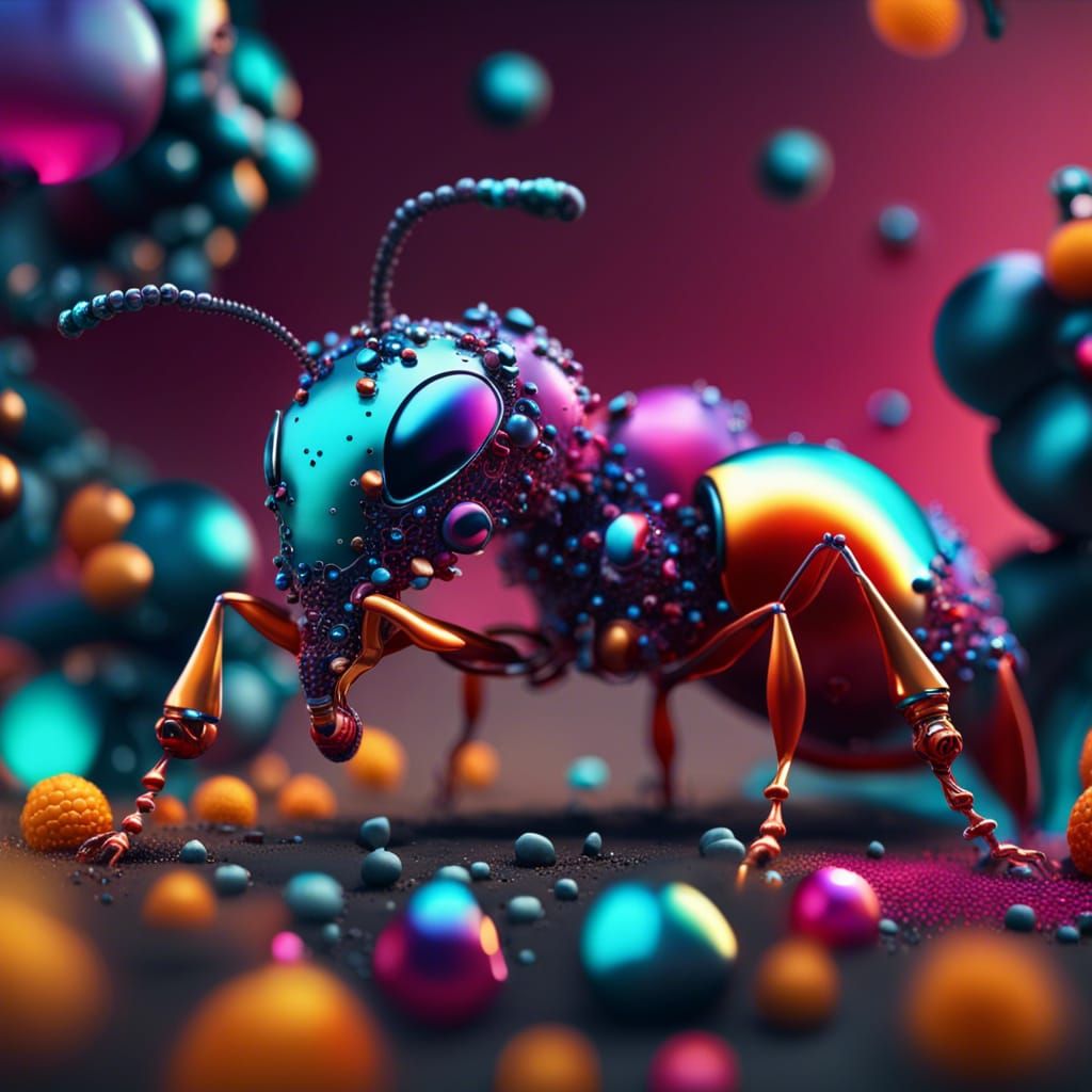 Biopunk Ant Composed of Subatomic Particles