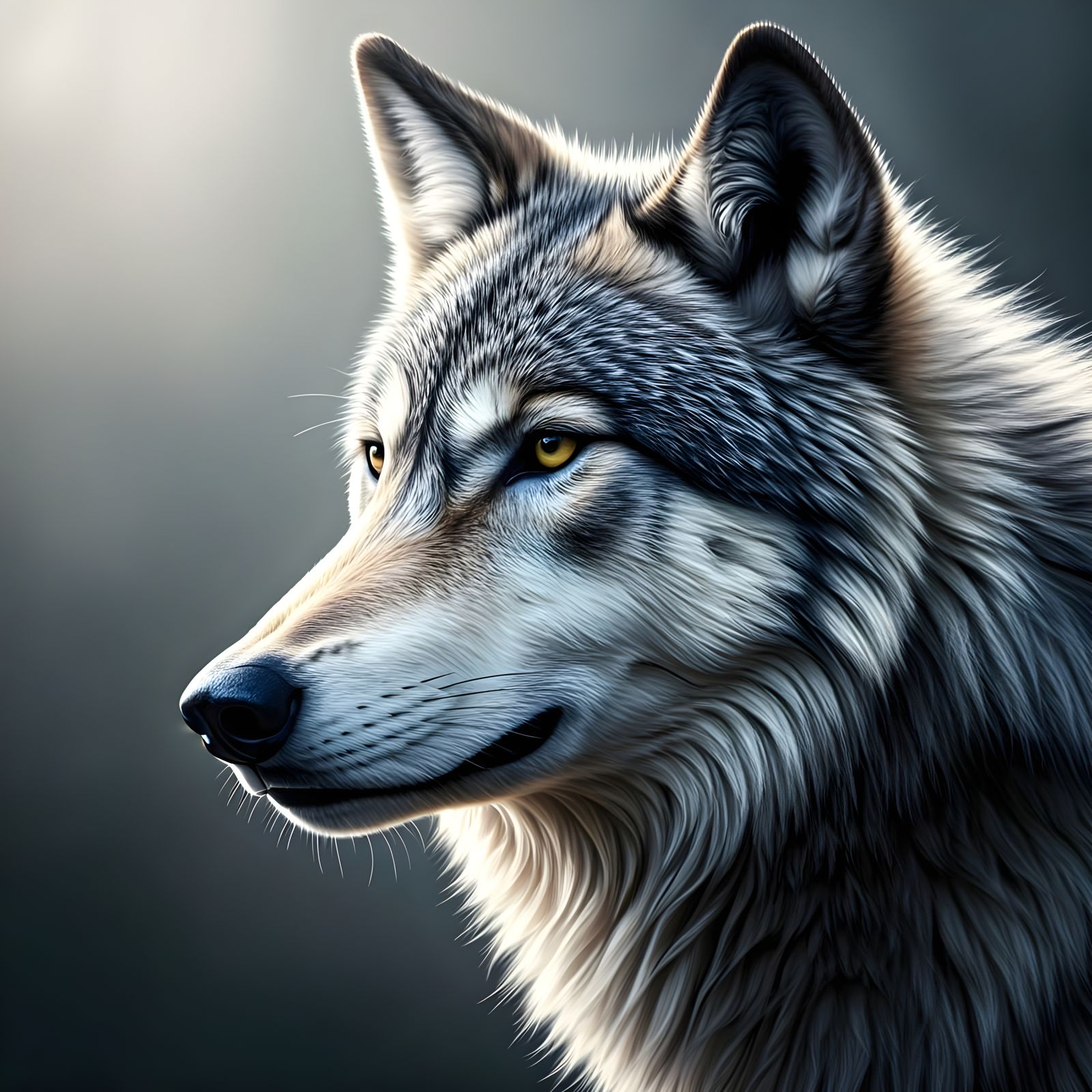 Gray Wolf Portrait in Soft Focus