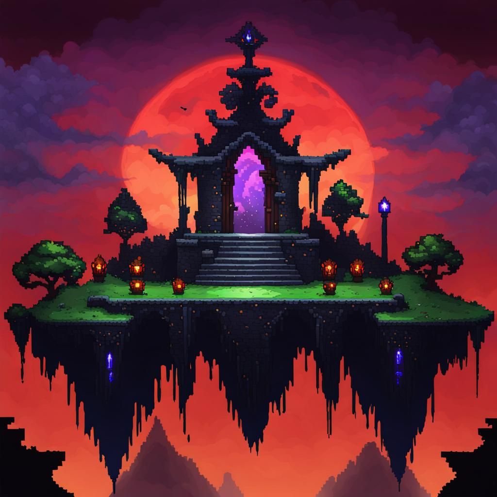 Terraria Night's Edge Over Demon Altar