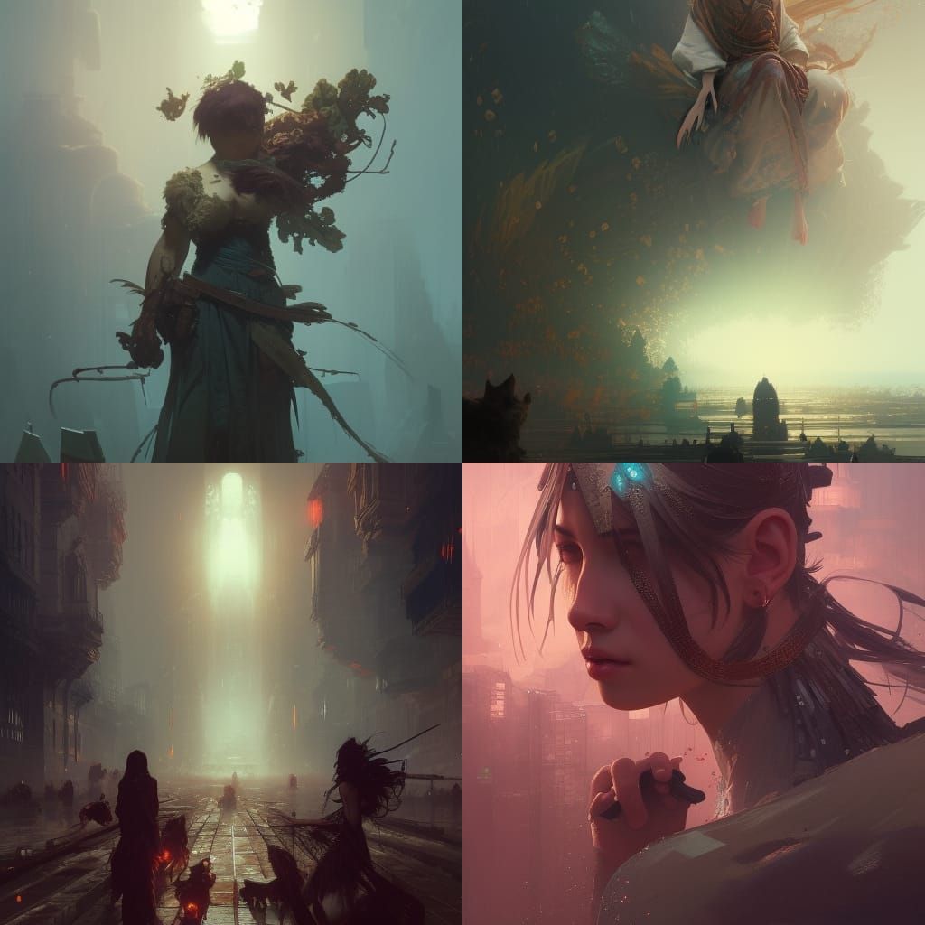 Mochi: Dark Fantasy Art in Style of Mucha