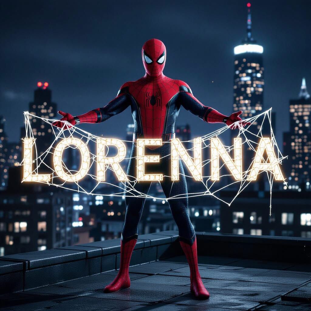 Spider-Man at Night in New York City