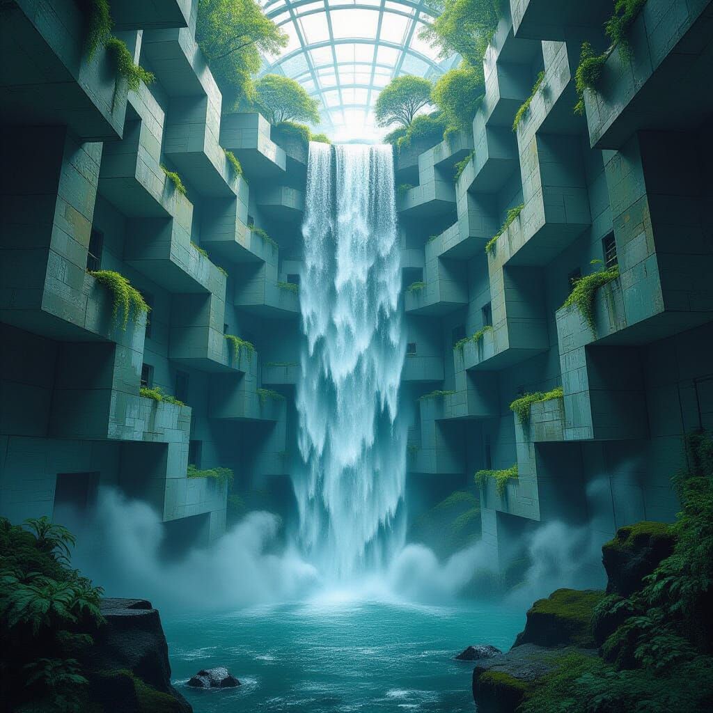 Upside Down Waterfall in Escher Labyrinth