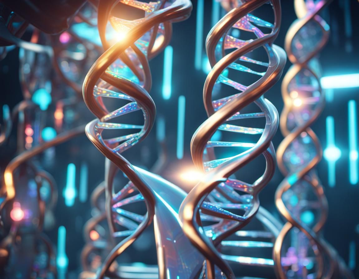 Futuristic Biometric Lab with Holographic DNA