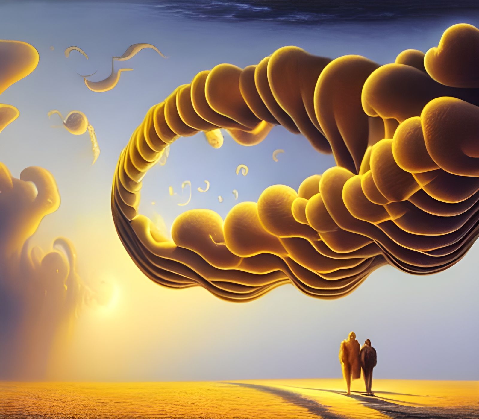 Surreal World Walking on Golden Arches