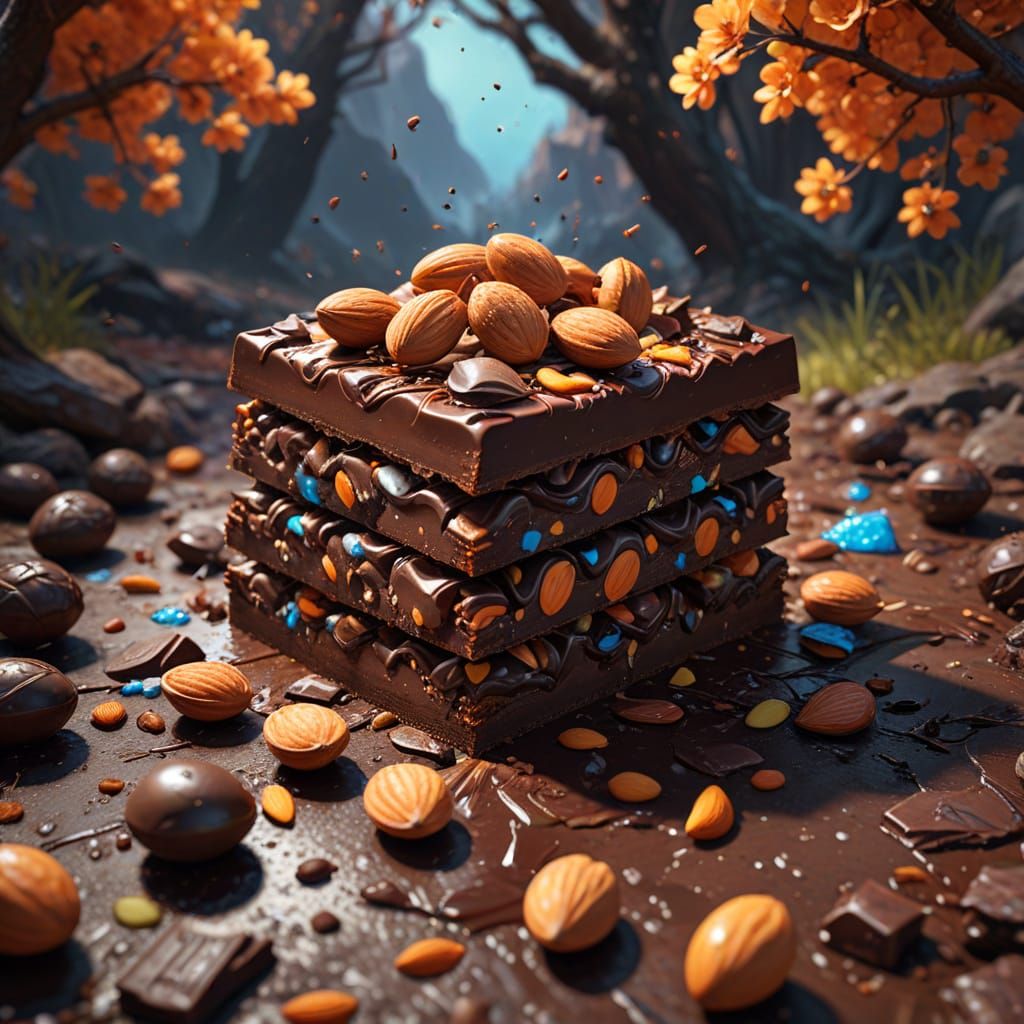 Bittersweet Chocolate Almonds Day Matte Painting