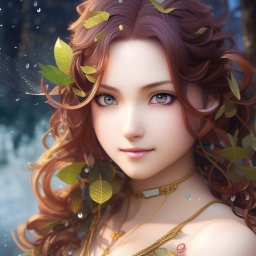 Anime Adventurer with Compass, Digital Concept Art