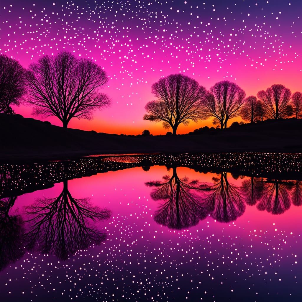 Vibrant Sunset with Magical Refractions