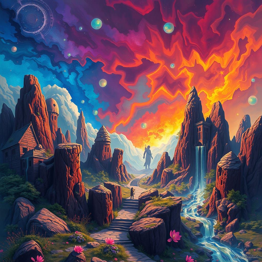 Vibrant Fantastical Portrait of Alice Wade in High-Contrast ...