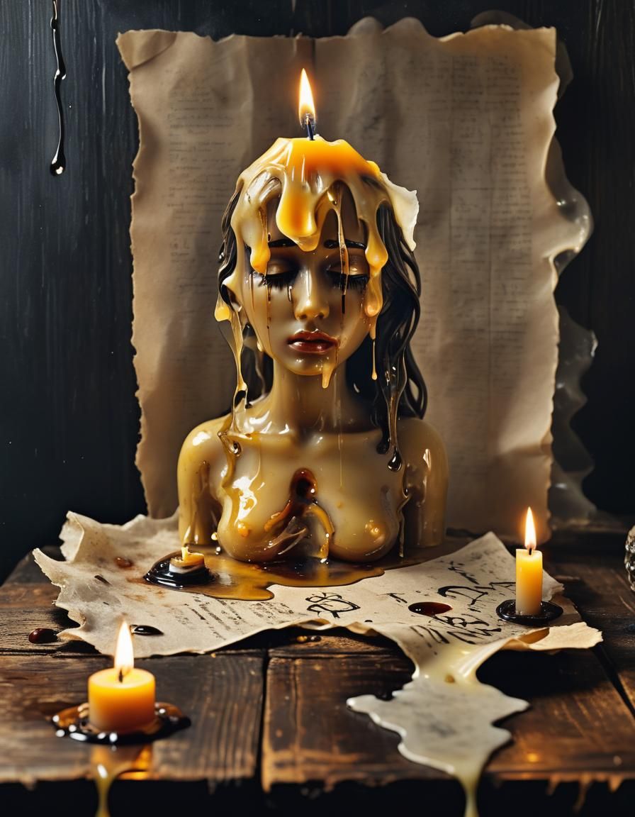 Surreal Candle Still-Life in Dutch Golden Era Style