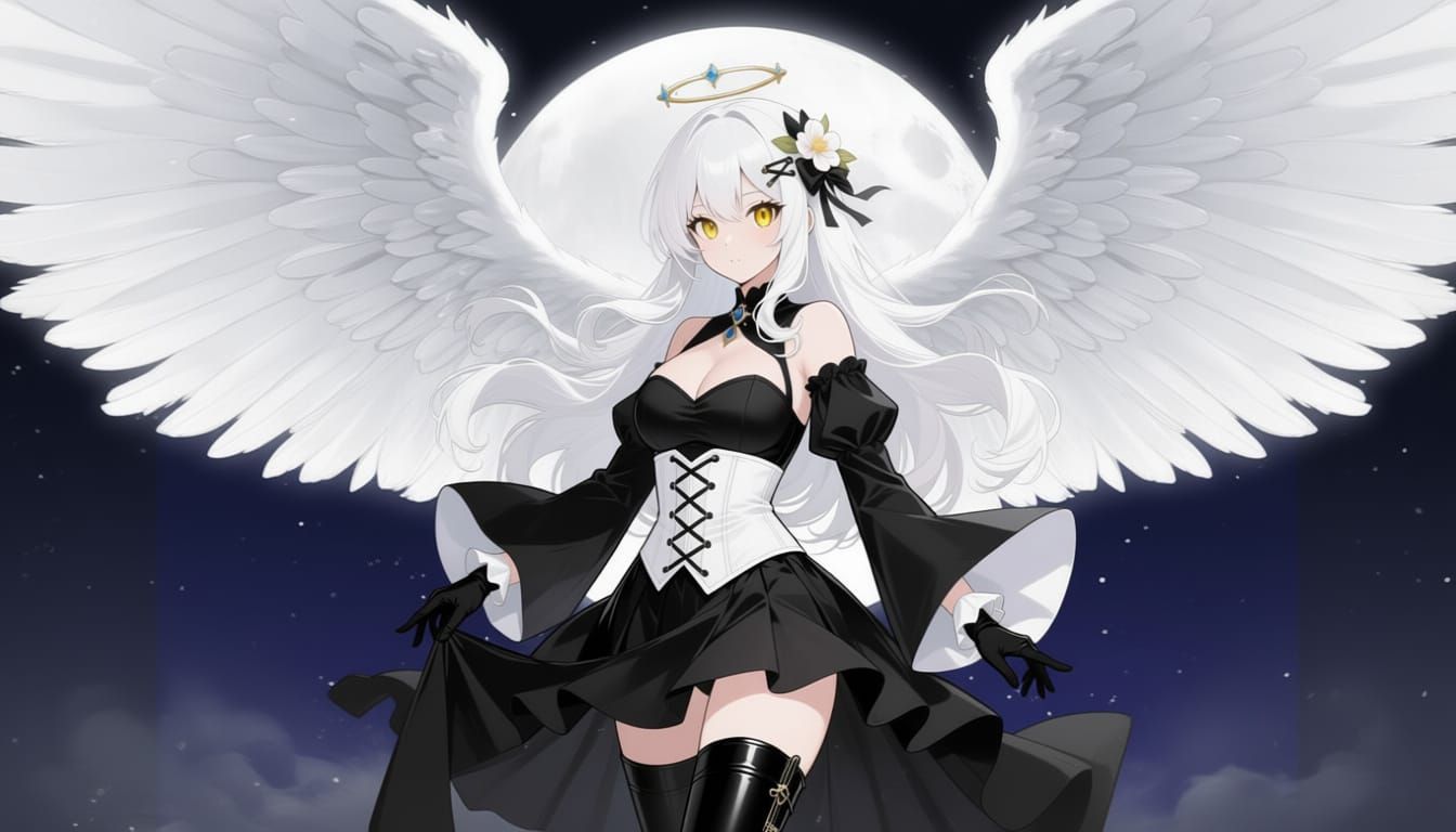 Angel Gabriel with Twelve Wings in Gothic Style