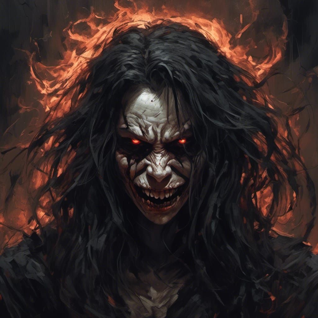 Menacing Horrorcore Woman with Sharp Claws