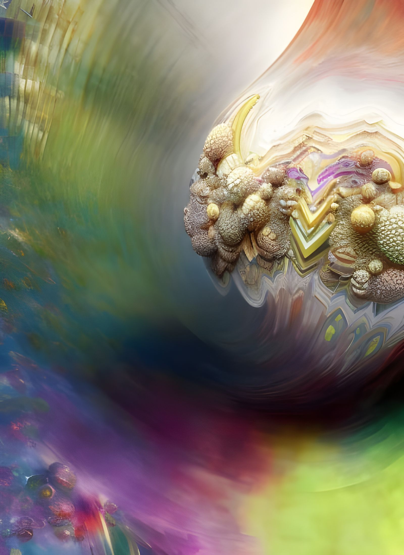 Intricate Geometric Abstract in Hyperreal Painting Style