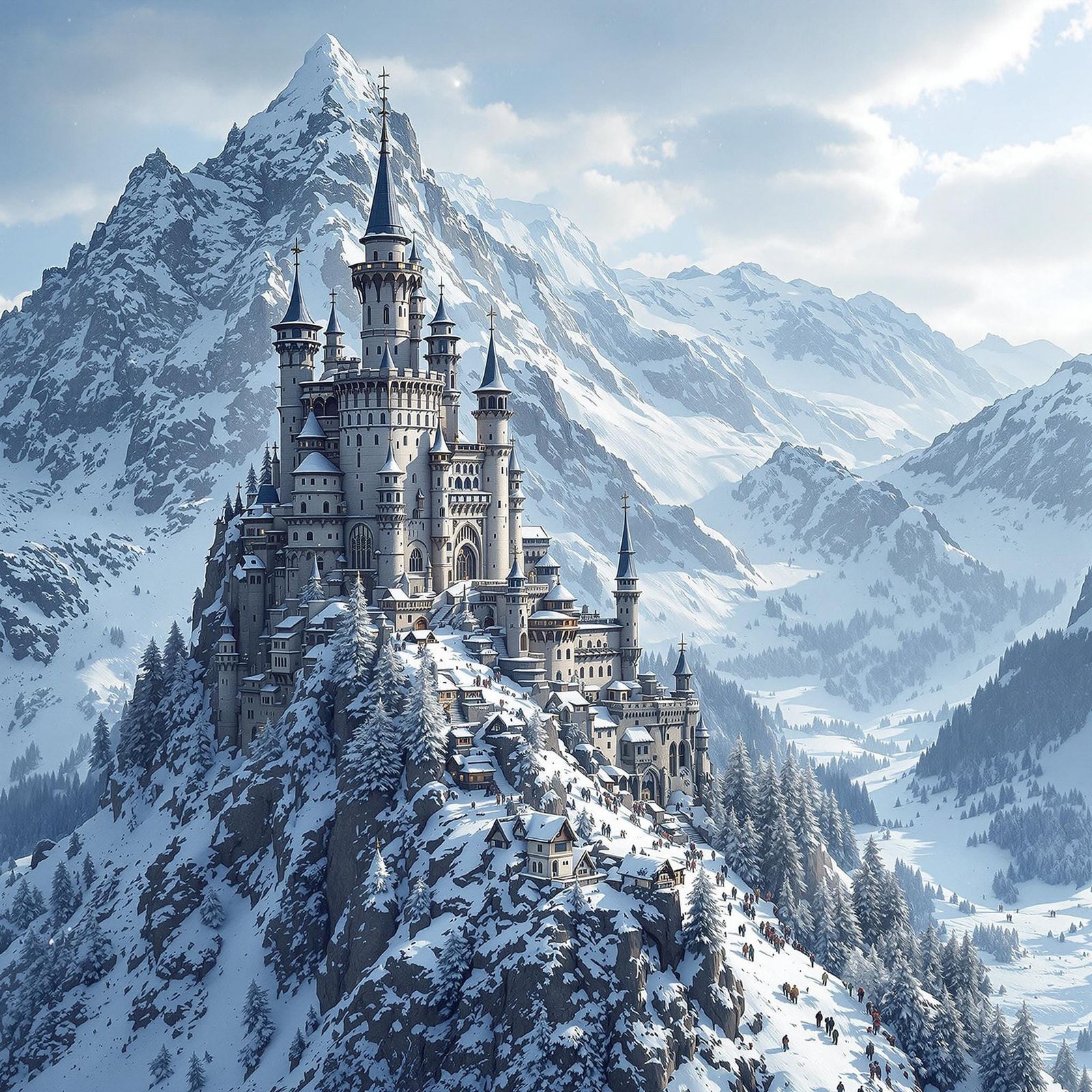 Snow-Capped Mountain Castle