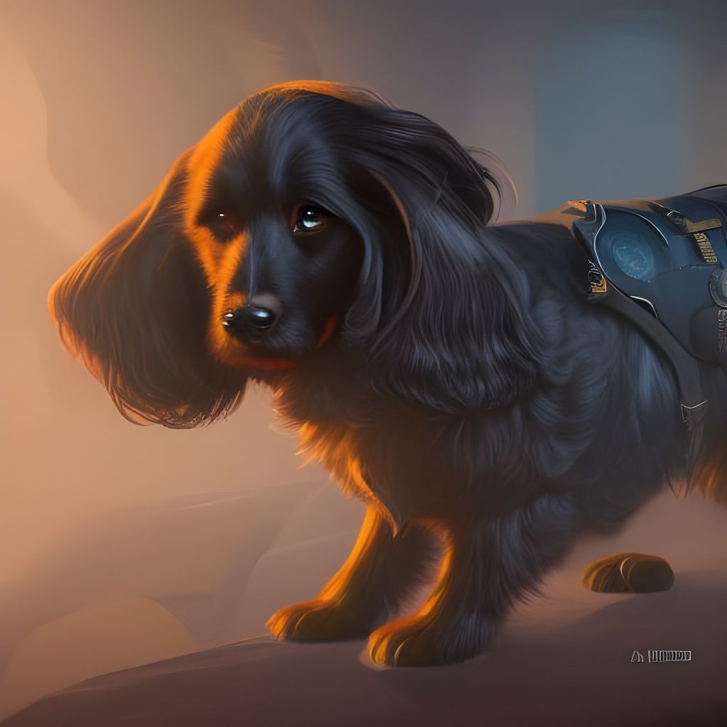 Basset Hound Secret Agent in Detailed Matte Painting