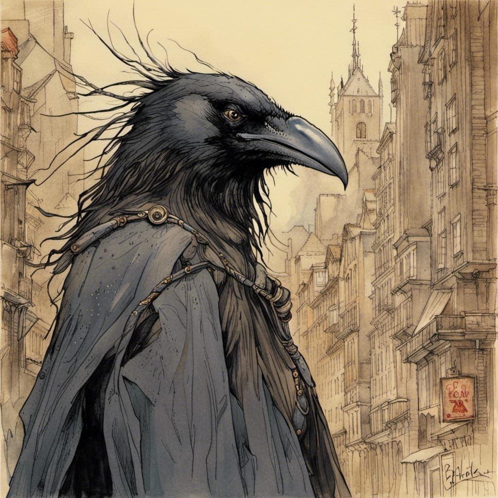 Urban Fantasy Crow Wizard