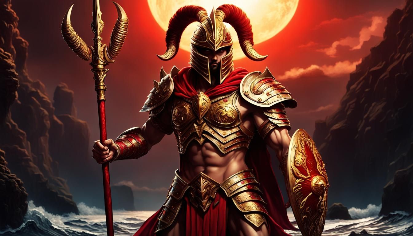 God Ares: Warrior in Dramatic Underground Scene