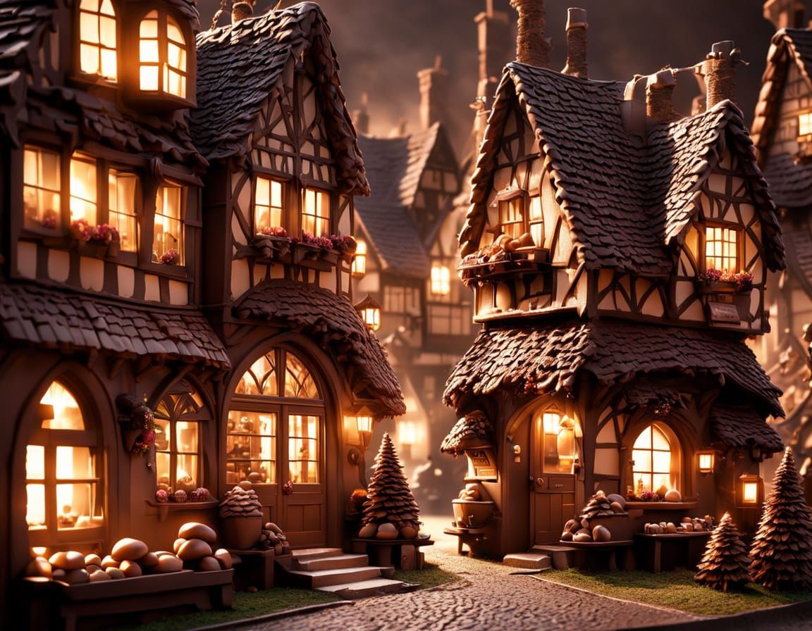 Chocolate Medieval Village at Magic Hour