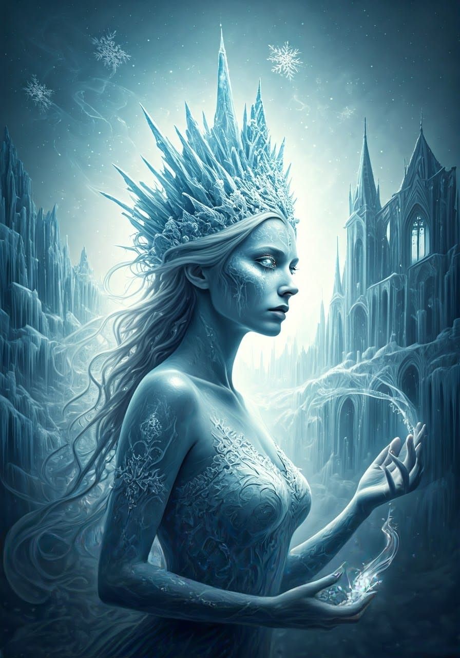 Ethereal Ice Princess Transforms into Winter Mist