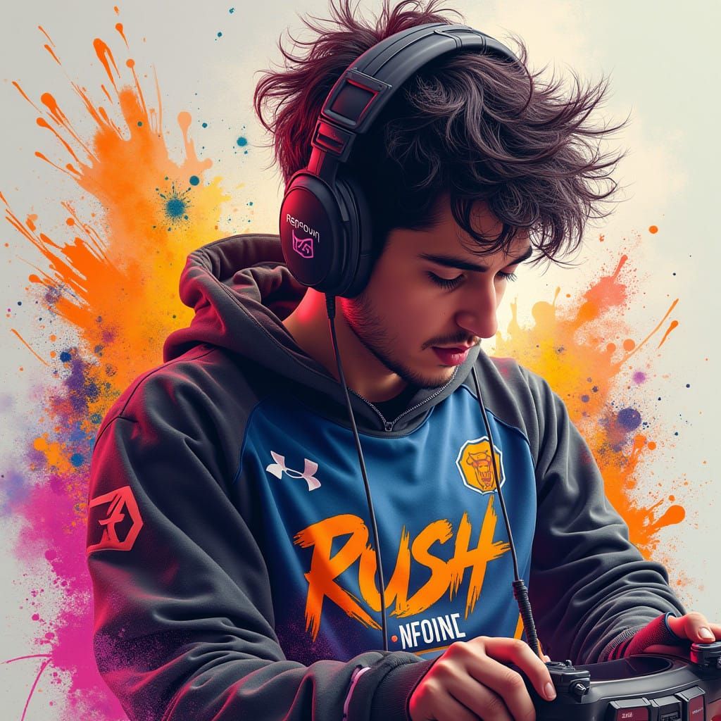 Gamer in the Heat of Esports Action