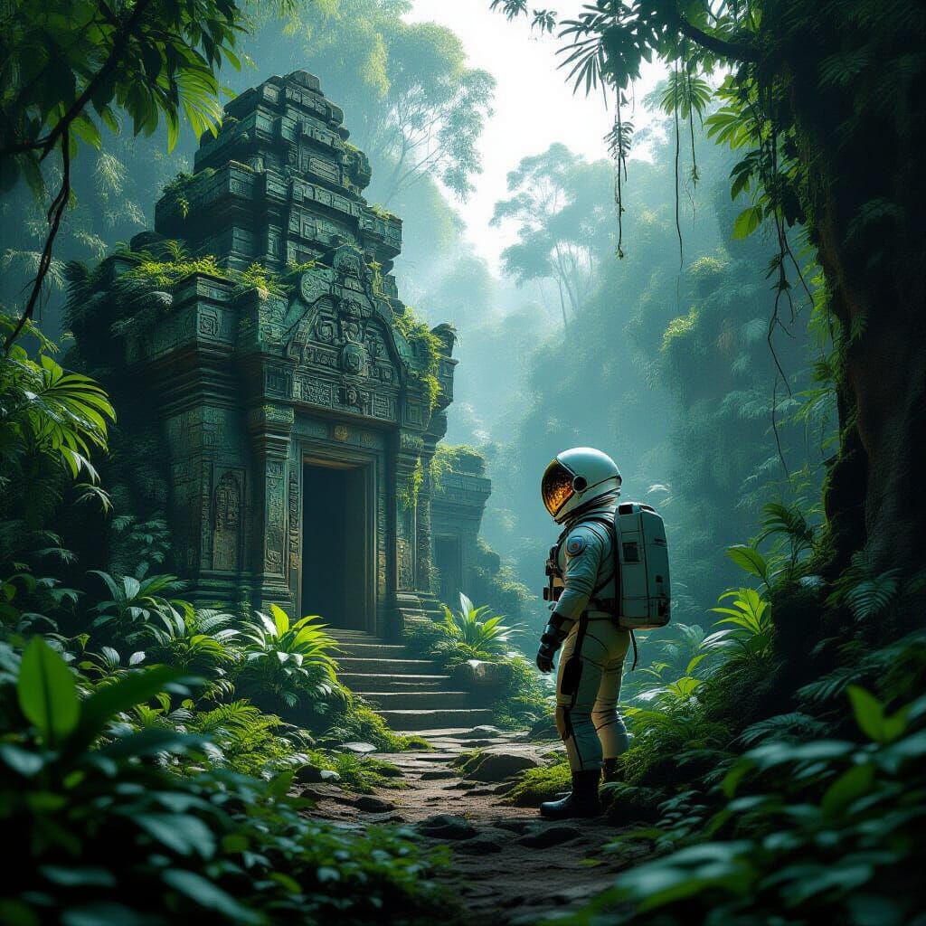 Astronaut Finds Ancient Temple on Alien Jungle Planet