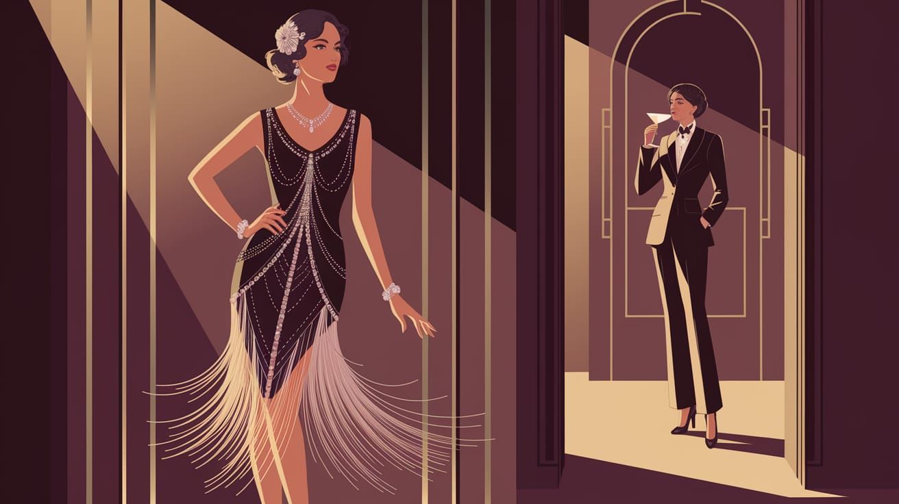Flapper Fashion in Art Deco Style