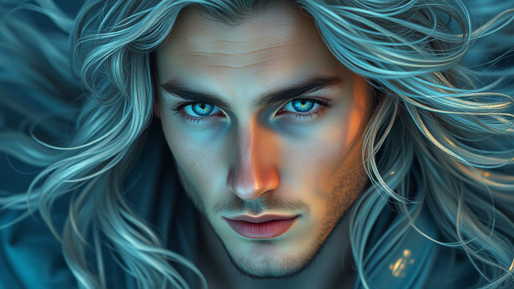 Mystical Pisces Man Portrait in Fantasy Art Style