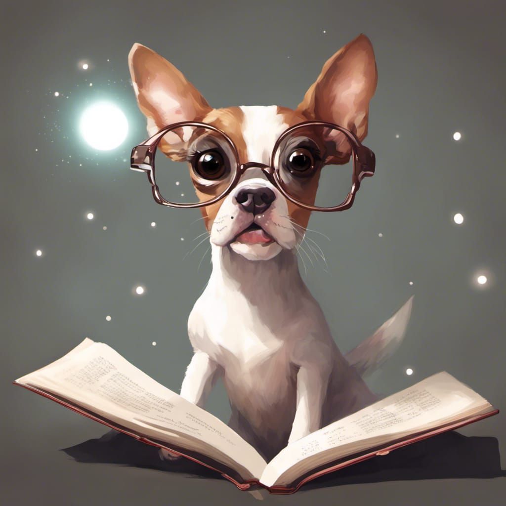 Ethereal Cute Dog with Shiny Eyes