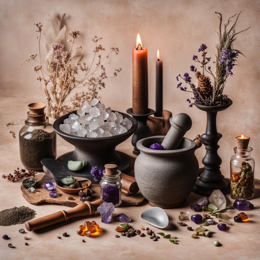 Enchanted Still Life with Witchy Elements