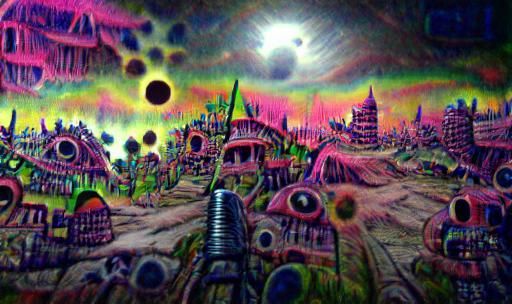 Psychedelic Sci-Fi City on the Moon