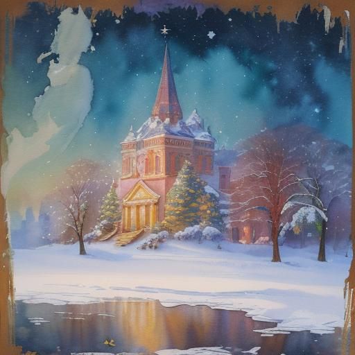 Divine Truth Flows: Christmas in Gouache Style