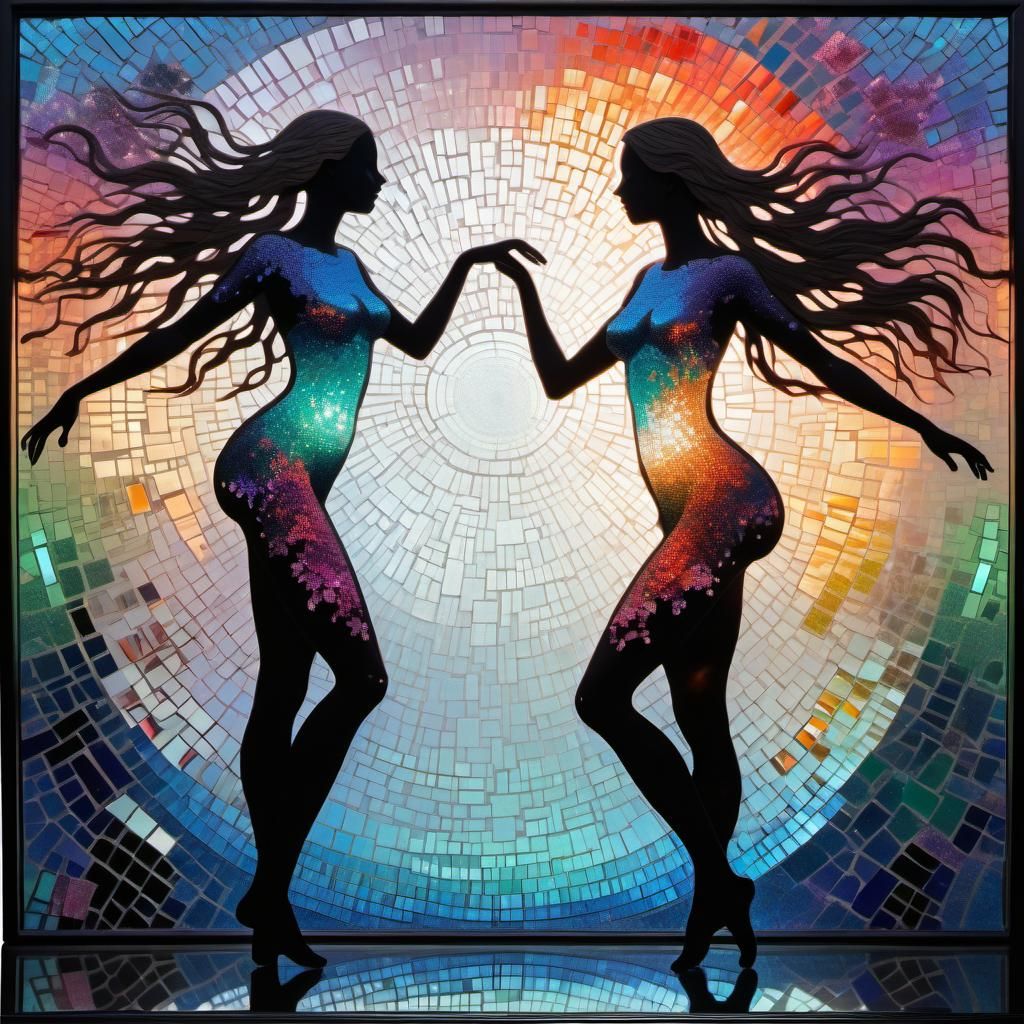 Ethereal Silhouettes Dancing in a Digital Dreamscape