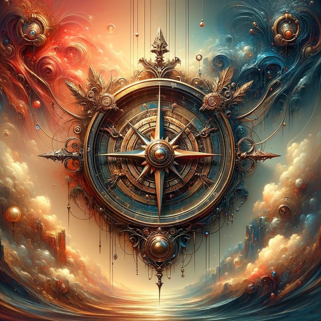 Fantastical Compass Concept Art for Video Game Splash Screen