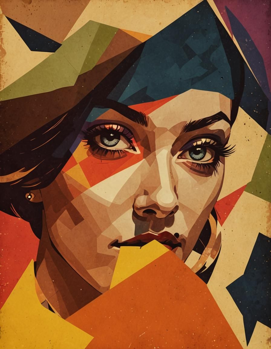 Geometric Futuristic Pop Art Poster Design