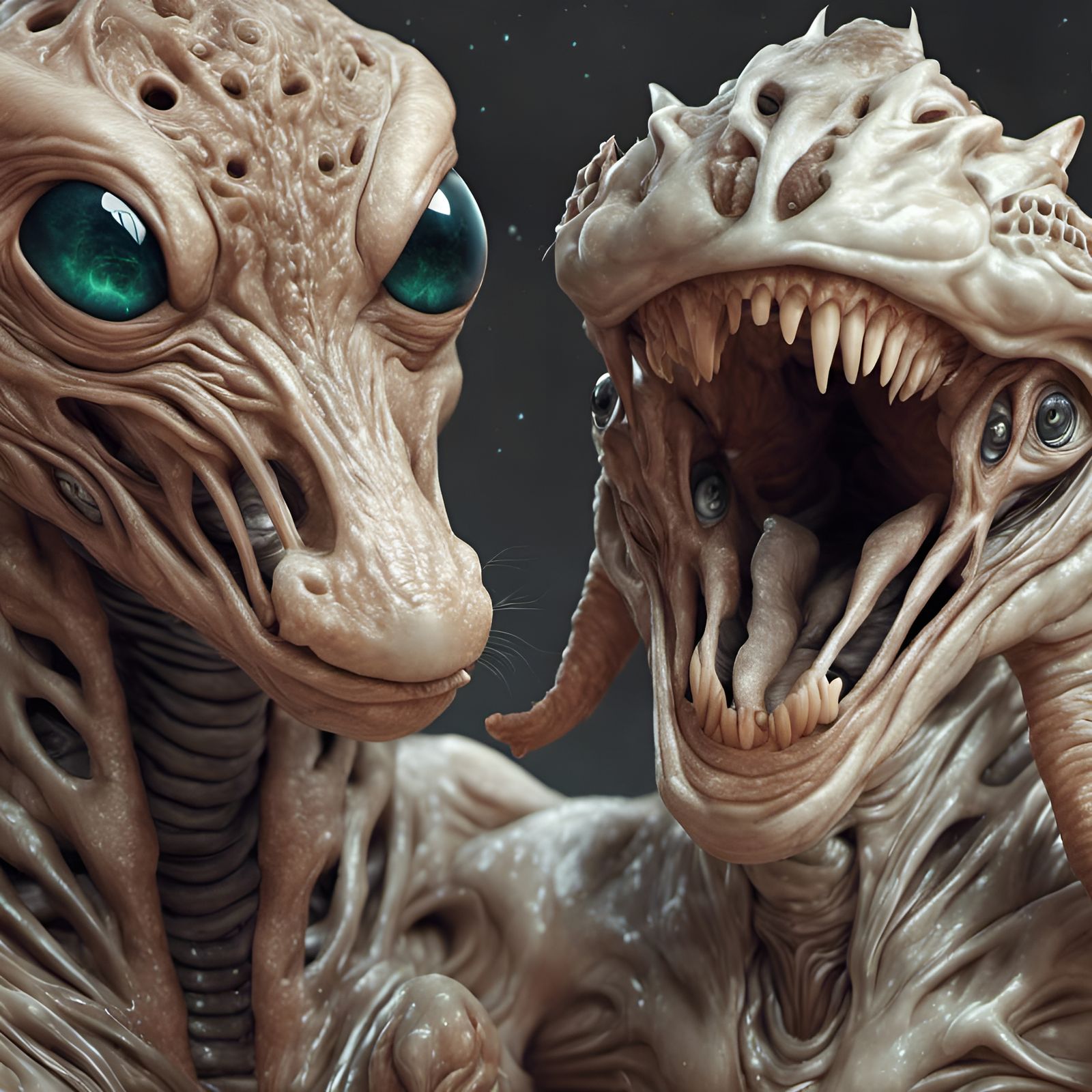 Happy Alien People Pets in Detailed 8k Resolution
