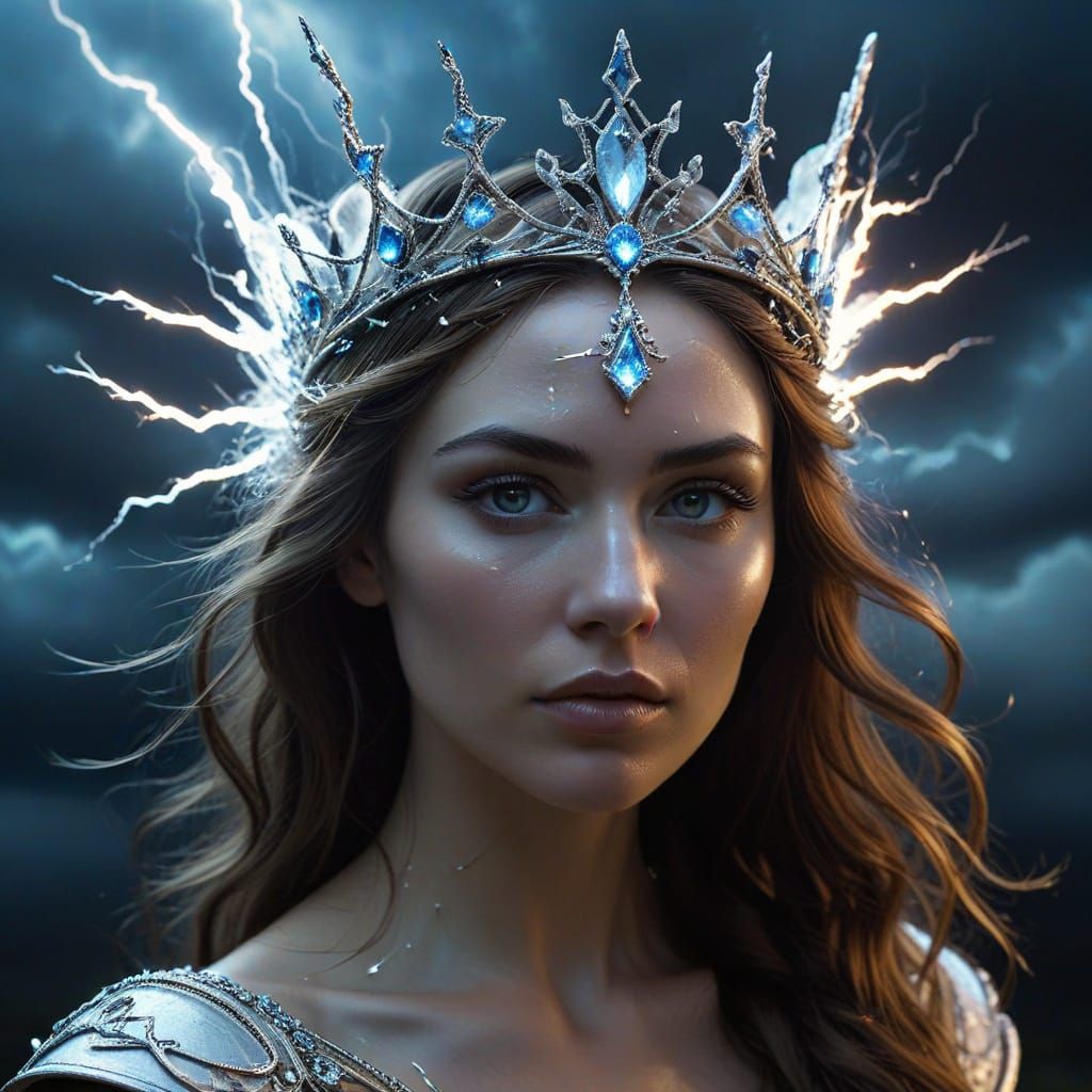 Storm Goddess Wears Lightning Tiara