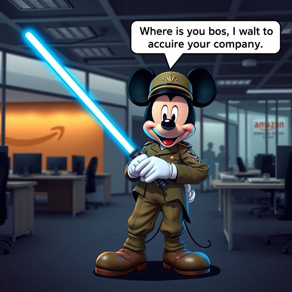 Mickey Mouse Leads Amazon Takeover with Lightsaber