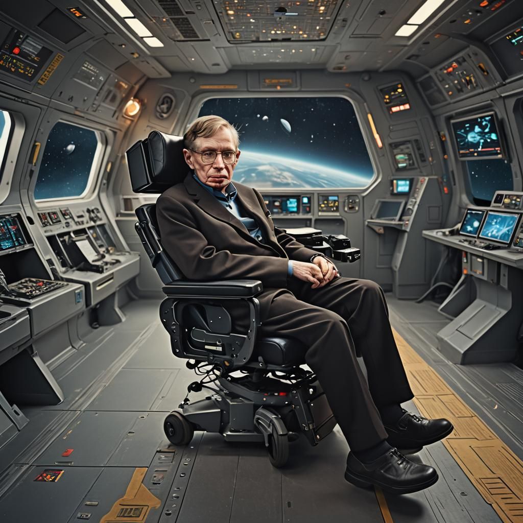 Stephen Hawking on Starship Enterprise: Matte Painting